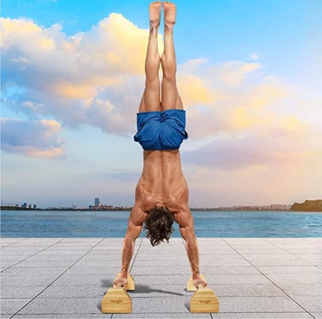 Detalle 2 de Yes4All parallele calisthenics in legno/acciaio per dip e push-up