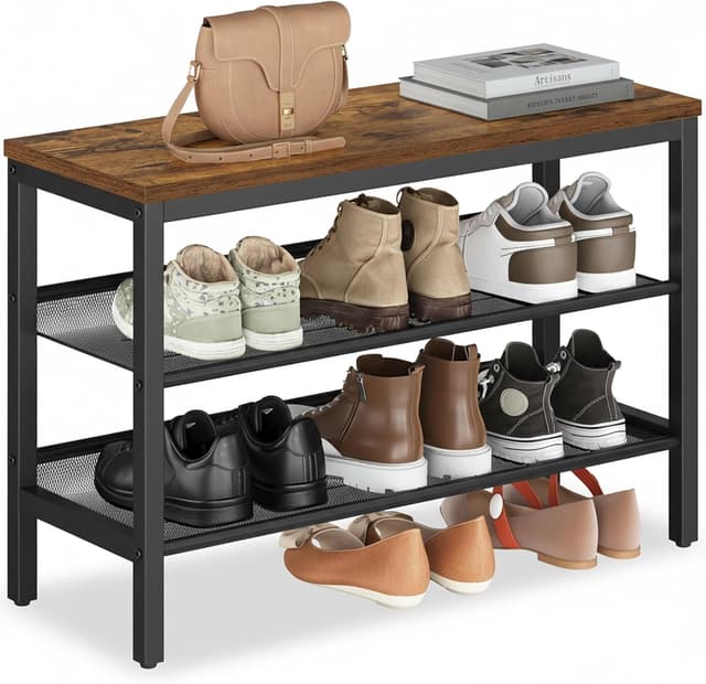 Detalle de VASAGLE scarpiera 3 ripiani 28x75x50