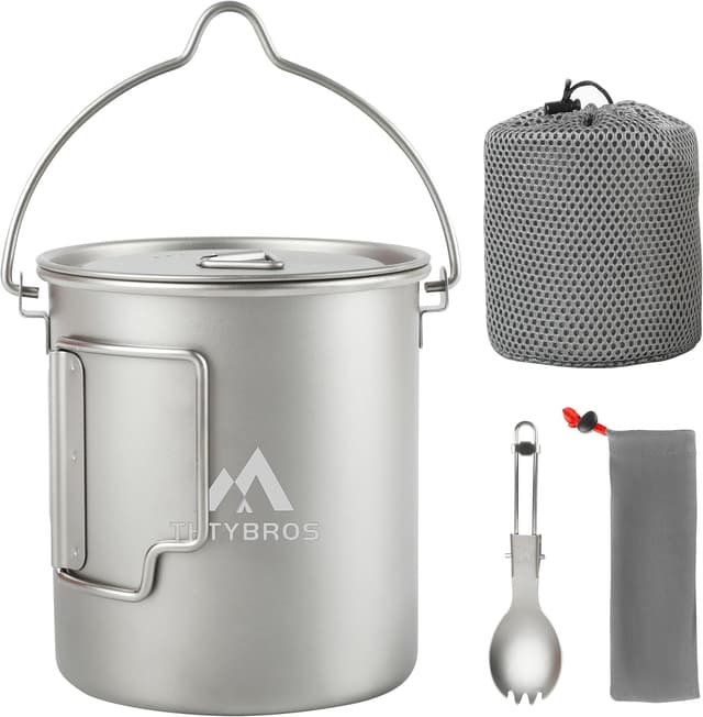 Imagen de THTYBROS Titanium 750ml Camping Pot with Spork 🍲 en OfertitasTOP