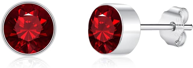 Detalle de Cangall Ohrstecker Silber 925 Klein mit Zirkonia, 6 mm – hypoallergen für Damen & Mädchen