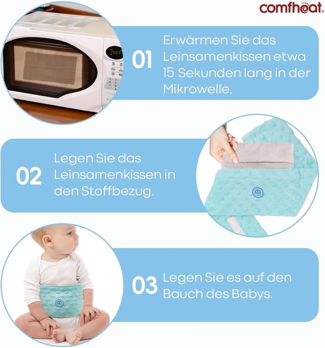 Thumbnail 6 de Comfheat Koliken- & Gas-Relief Heiz-Tummy-Wrap für Babys (0–3 Jahre), blau