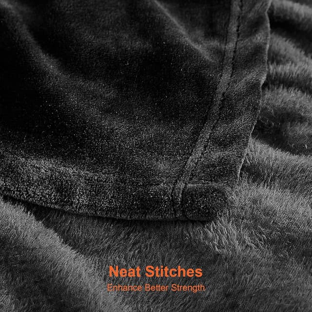 Detalle de EHEYCIGA fleece blanket 220x240cm black