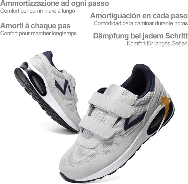 Detalle de STRAPPO SOFT : chaussures homme à scratch mesh respirant, amorti à coussin d’air et semelle antidérapante