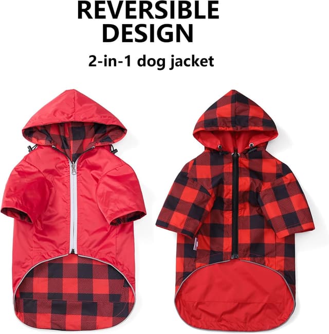 Thumbnail 2 de Red Waterproof Dog Coat with Legs L