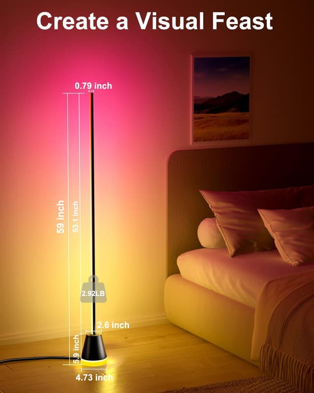 Thumbnail 6 de Keepsmile Smart RGB Corner Floor Lamp 172 LEDs ๐