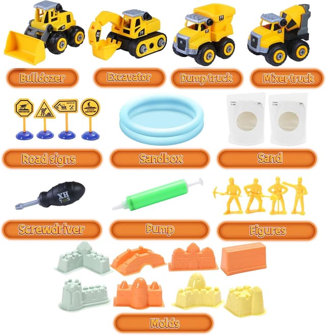 Thumbnail 5 de YIDESTARS Play Construction Sand Kit 2.2lbs 🚜