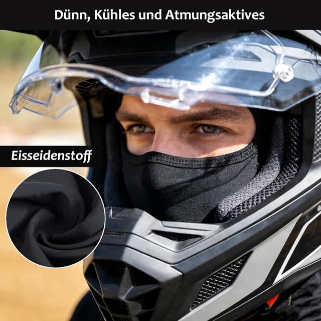 Detalle de COTOP Sturmhaube Motorrad Sommer – dünne Multifunktions-UV-Balaclava unter dem Helm