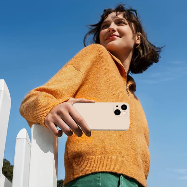 Detalle 2 de HGH Silikon-Hülle für iPhone 13 (6,1") mit Lanyard – dünner Rundumschutz in Khaki