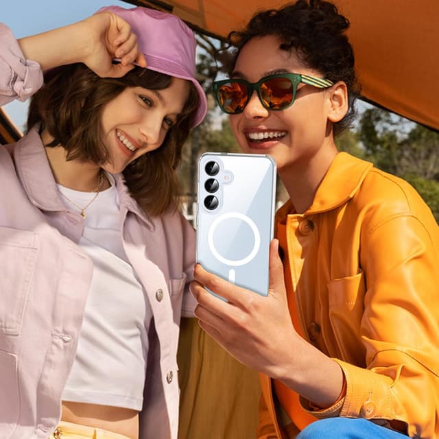 Thumbnail 6 de OWKEY for Samsung Galaxy S25 Case (MagSafe Compatible, Clear) with Tempered Glass Screen Protector