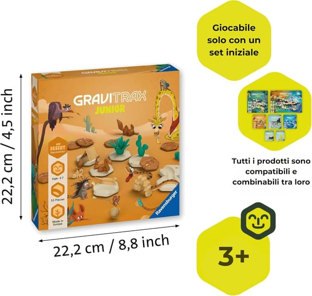 Detalle de Ravensburger Gravitrax Junior Extension Desert: pista biglie per bambini con 33 pezzi