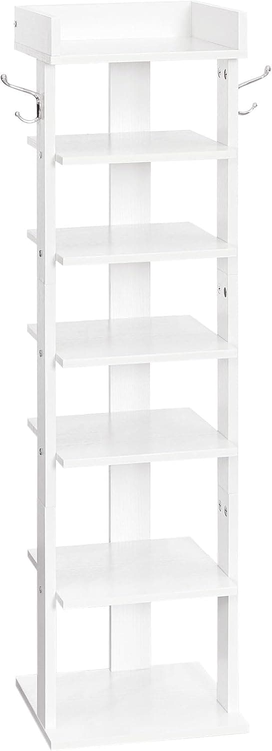 Detalle de HOOBRO Zapatero Vertical de 7 Niveles 🥿 Ahorro de Espacio Blanco