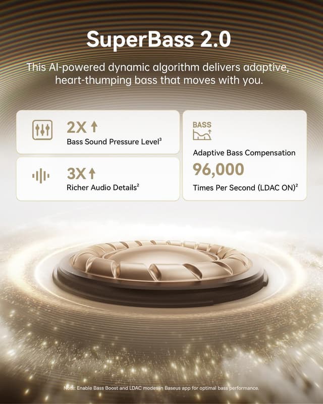 Detalle de Baseus Bowie MC1 Pro Open-Ear Clip-On Headphones (MC1 Pro) with LDAC, Bluetooth 6.0, IP67, and Dual-Device Switching