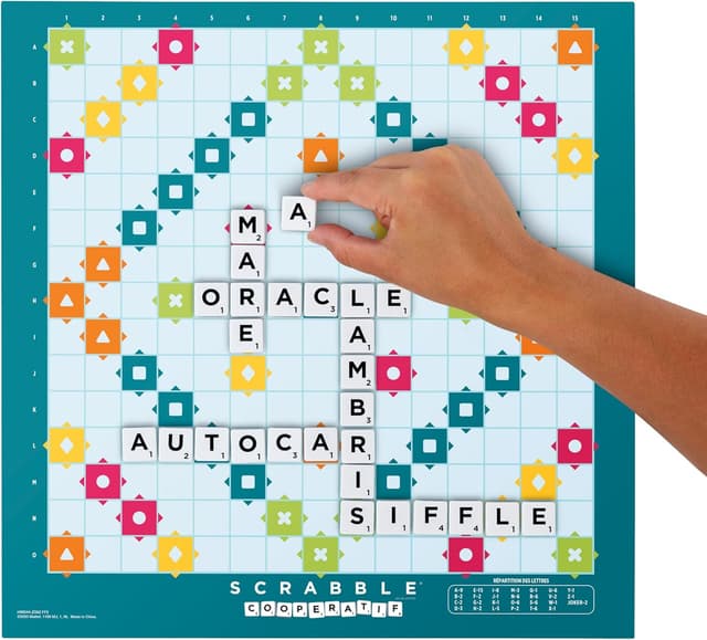 Detalle de Mattel Games Scrabble HWD44 : un jeu de société familial avec 2 modes de jeu (français), dès 10 ans
