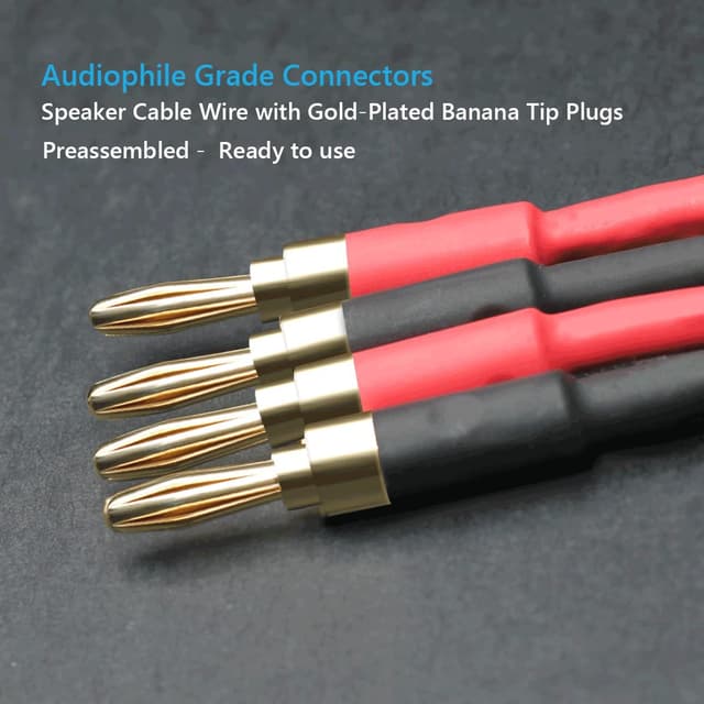 Detalle de WOWLED speaker cable 13AWG with banana plugs 1.5m