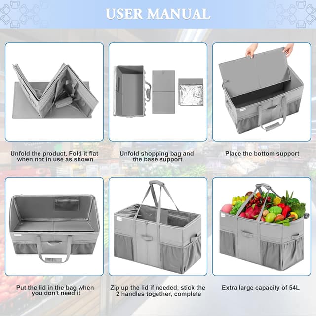 Thumbnail 6 de LUVHOMEE Bolsa de Compras 54 L 🛍