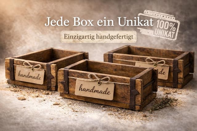 Detalle de MC-Trend 2er-Set Ziegelsteinform aus Holz mit Metallbeschlägen – rustikale Blumenkiste im Vintage-Look, jedes Stück ein Unikat