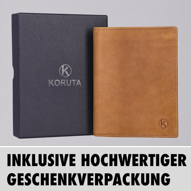 Thumbnail 5 de KORUTA Leder Geldbörse Herren mit RFID Schutz 13 Fächer braun