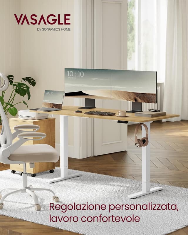 Detalle de VASAGLE LSD021W01V2 Scrivania regolabile elettrica 72–120 cm
