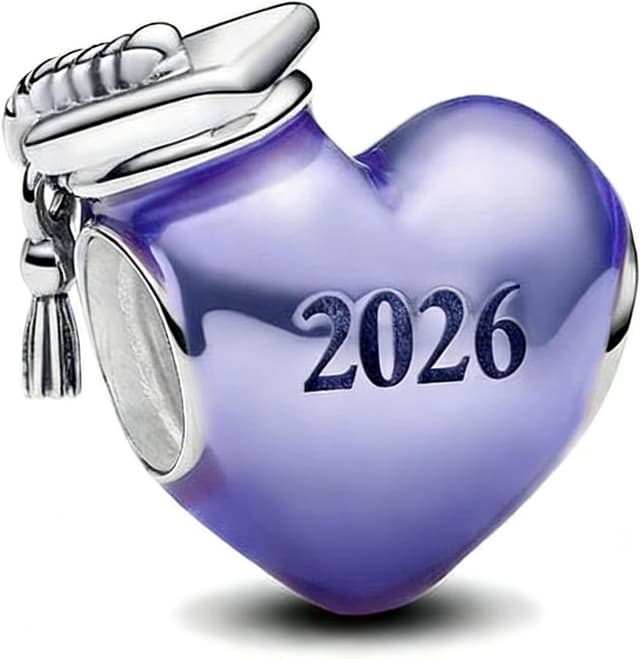 Thumbnail 6 de PHCLASY 2026 Pink Abschluss Cap Stars Charm-Anhänger (Kompatibilität für Armband) – Herz-Schmuck für Schulabschluss