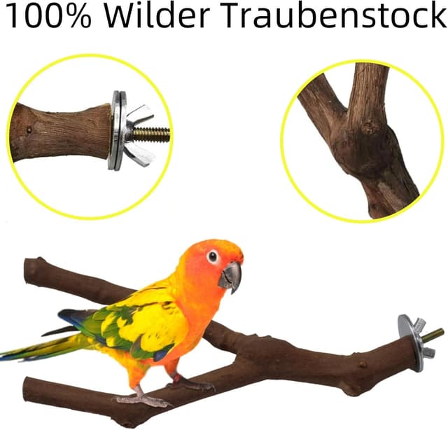 Thumbnail 5 de Vogelständer 3 Stück Naturholz Sitzstangen Set für Vögel 🐦