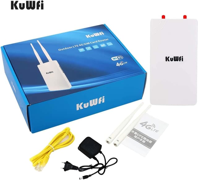 Detalle de KuWFi CPF905 Router 4G LTE CAT4 150Mbps esterno con slot SIM e antenne duali