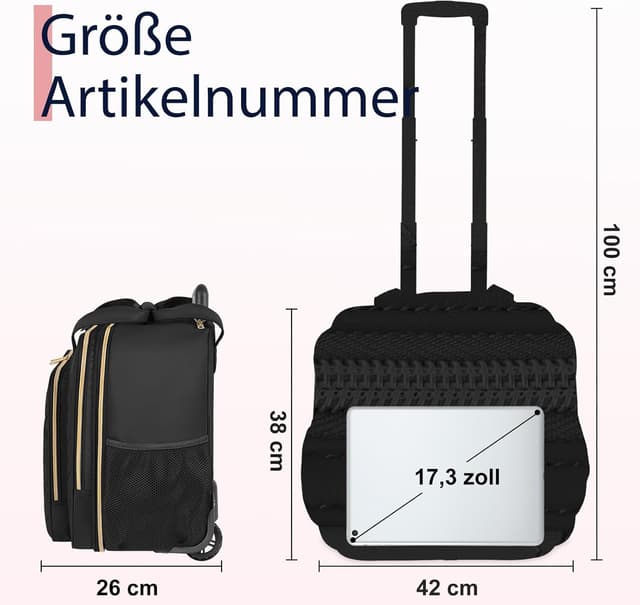 Detalle 1 de Ytonet Business Trolley Damen Laptop 17,3 Zoll