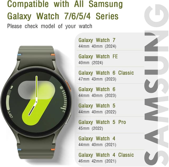 Detalle de Runostrich nylon sport watch strap for Samsung Galaxy Watch 7/6/5/4 (40–47mm) — soft sport loop replacement