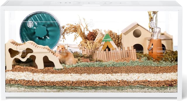 Detalle de BUCATSTATE Hamsterkäfig Metall 2,0, stapelbar mit Doppeltür – 100 × 50 × 52,5 cm (ca. 0,5 m²), Weiß