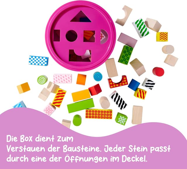 Thumbnail 5 de Eichhorn Color Holzbausteine 50 Stück Birkenholz