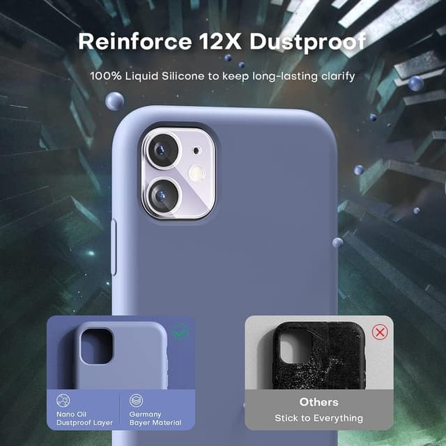 Detalle 2 de TOCOL Liquid Silicone iPhone 11 Case (6.1-inch) in Lavender Gray