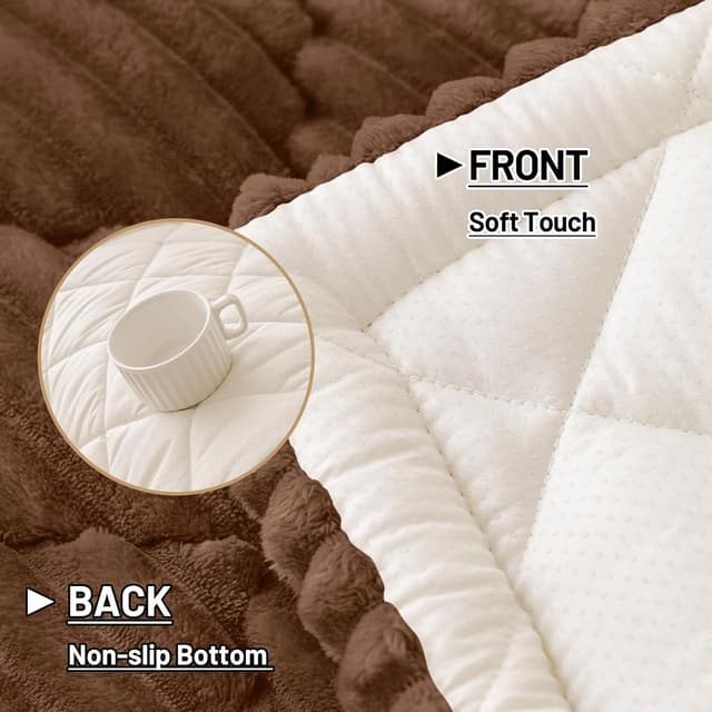 Detalle de Smiry Pet Couch Covers for Dogs (Chocolate, 27.6" x 70.9") — washable, non-slip sofa slipcover