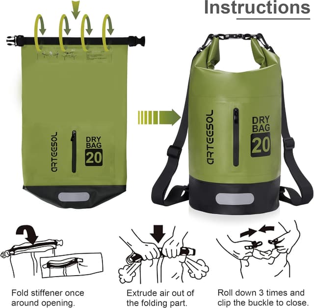 Detalle de Waterproof Dry Bag Waterproof Backpack Dry Sack (5L, 10L, 20L, 30L) with Adjustable Shoulder Straps