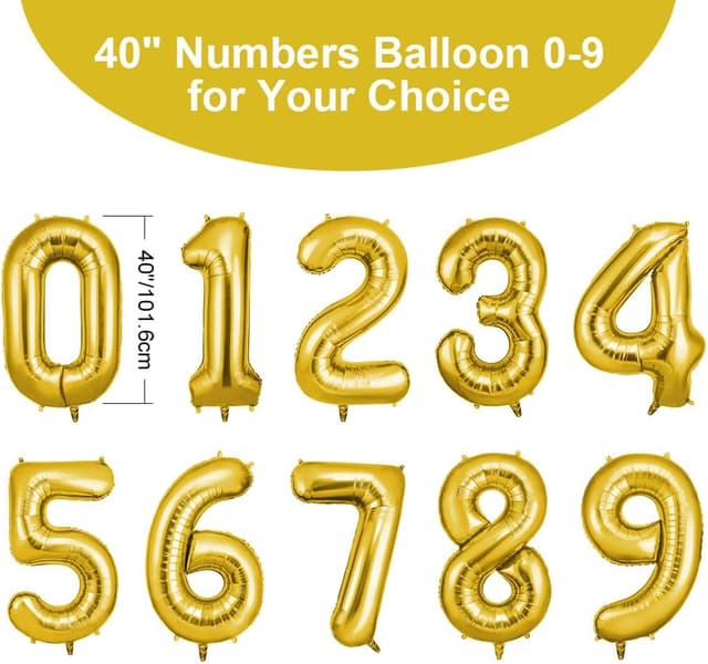 Detalle 2 de OFFCUP Ballon Chiffre 3 Or 101 cm đ