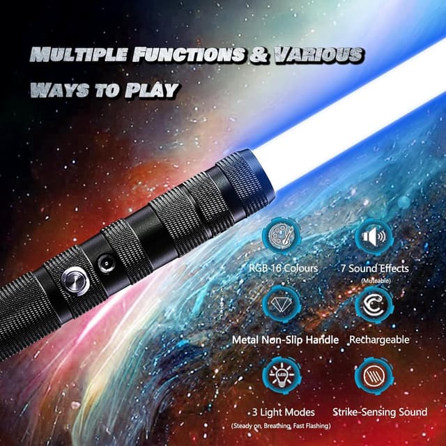 Thumbnail 1 de Lightsaber Toys Rechargeable RGB 16-colour Saber 🪄