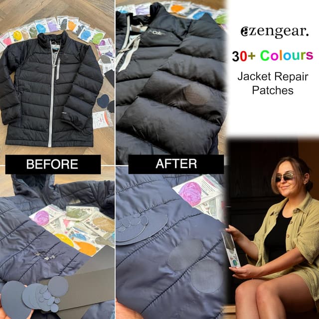 Detalle de aZengear toppe di riparazione autoadesive impermeabili (11 pezzi, grafite) per piumini, tute da sci e scarpe