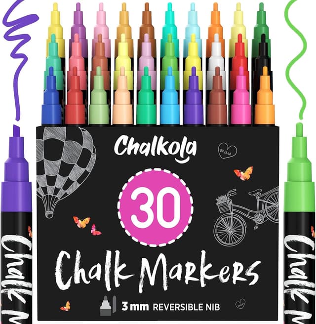 Detalle de Chalk marker pens 30 pack, 3mm tips