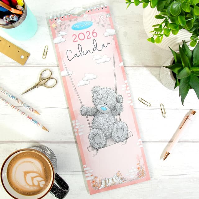 Detalle 2 de Me To You Tatty Teddy Calendrier fin classique 2026 (42 x 14 cm) – calendrier mural 2026