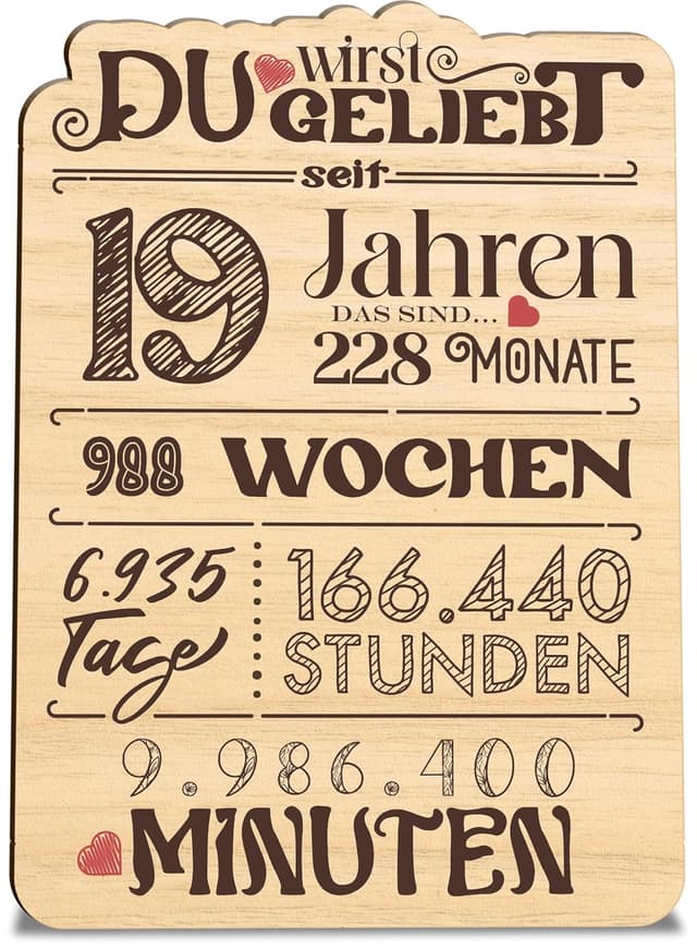 Imagen de Karte Du wirst 19 Geburtstag Holzkarte en OfertitasTOP