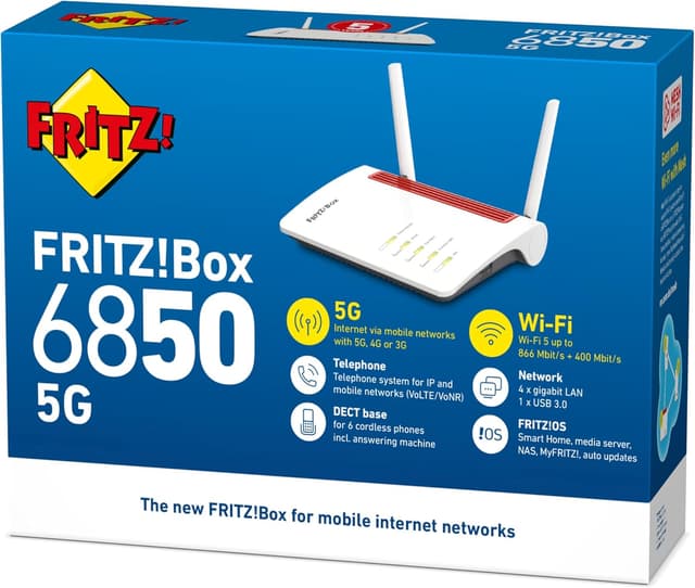 Detalle 2 de FRITZ!Box 6850 5G - Router LTE Wi-Fi AC 🚀