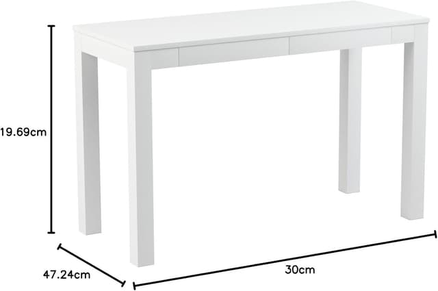 Detalle de Ameriwood Home Large Parsons scrivania con 2 cassetti, bianco