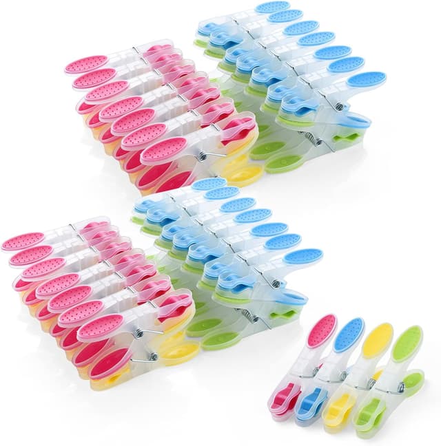 Imagen de AiQInu 60 pinzas para ropa multicolor en OfertitasTOP