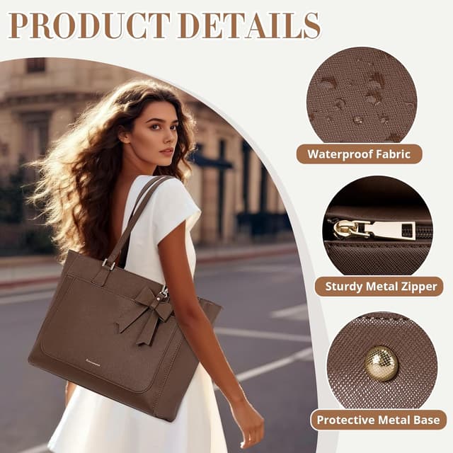 Thumbnail 5 de RAINSMORE Waterproof Tote Bag 35x14x29cm Large Women's Handbag