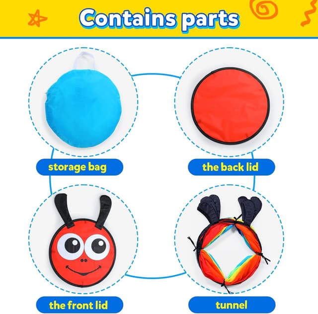 Detalle 2 de Kids play tunnel tent 6-ft pop up