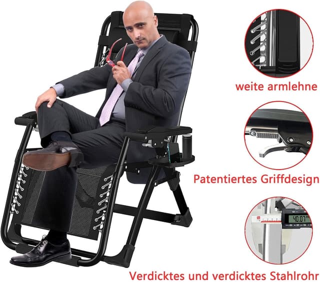 Detalle 2 de TYGYSDO Zero Gravity Gartenliege 83 cm