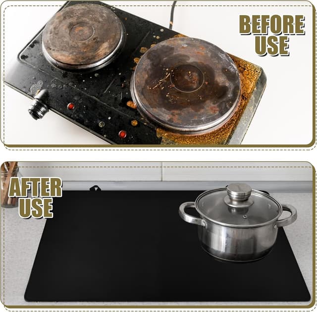 Detalle de YYTECH Abdeckung Herdplatte 72,5 x 52 cm aus lebensmittelechtem Silikon mit 3 Haken