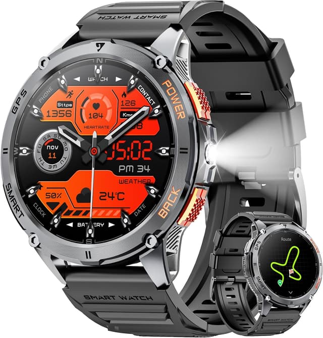 Detalle de GPS smartwatch uomo 1,43" AMOLED militare