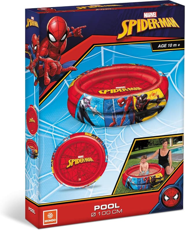 Detalle de Mondo Toys Spider-Man - Piscina gonfiabile per bambini a 2 anelli, diametro 100 cm (16931)