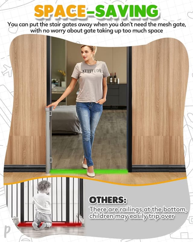 Thumbnail 5 de Trongle Stair Gate 85 cm tall extendable barrier for pets and babies