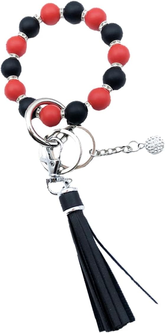 Detalle 2 de Xsclpomddy Schlüsselanhänger-Armband aus Silikonperlen – Schlüsselbund für Frauen