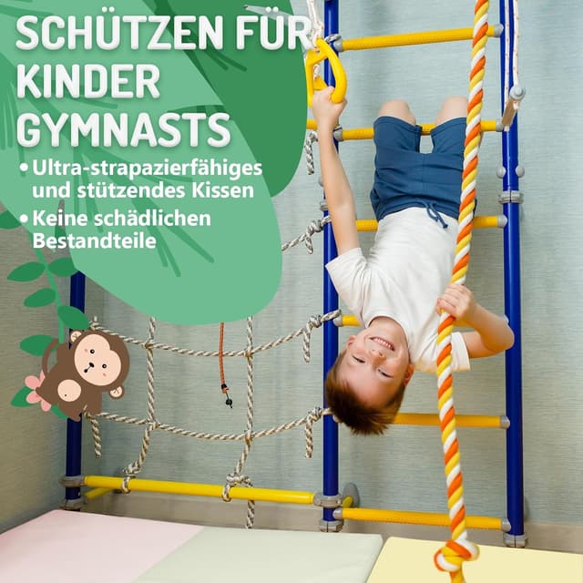 Detalle de PhysKcal klappbare Weichbodenmatte 195 x 75 x 3 cm – faltbare Turnmatte mit Tragegriffen